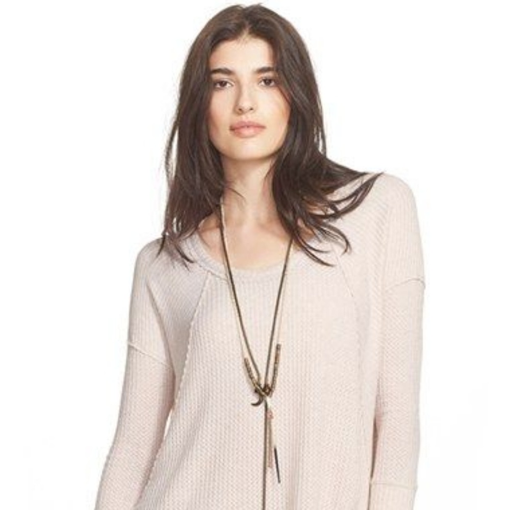 Free People Ventura High Low Thermal Sweater